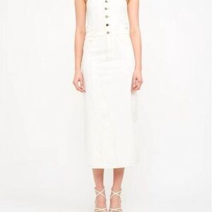 Ellison Denim Midi Dress In Off White